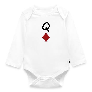 King Queen Partnerlook - Baby Bio-Langarm-Body - Weiß - Vorne