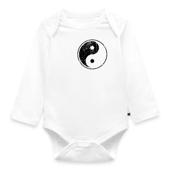 yin yang monochrome - Body Bébé bio manches longues - blanc - Devant