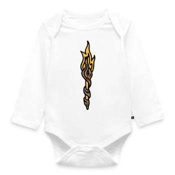 Magic wand torch wizard magic magician - Organic Longsleeve Baby Bodysuit - white - Front