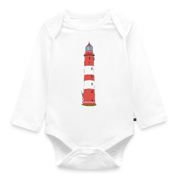 Leuchtturm Amrum - Baby Bio-Langarm-Body - Weiß - Vorne