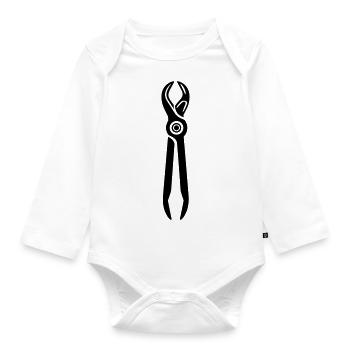 Pliers Tool - Organic Longsleeve Baby Bodysuit - white - Front