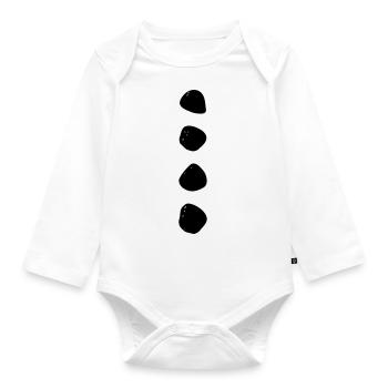 Costume de bonhomme de neige Pierres Carnaval Carnaval - Body Bébé bio manches longues - blanc - Devant