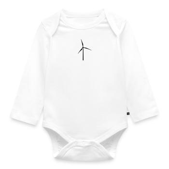 Windrad - Baby Bio-Langarm-Body - Weiß - Vorne