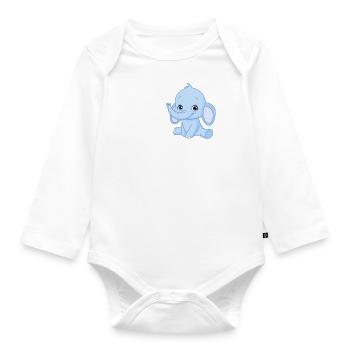 Elephants - Organic Longsleeve Baby Bodysuit - white - Front