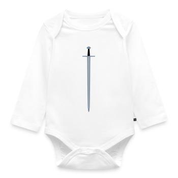 Sword - Organic Longsleeve Baby Bodysuit - white - Front