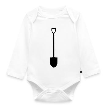 Shovel - Organic Longsleeve Baby Bodysuit - white - Front