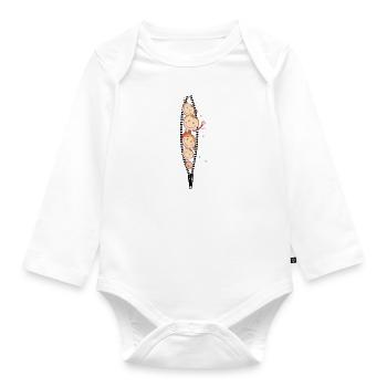 Children's Comic Zipper - Organic Longsleeve Baby Bodysuit - white - Front