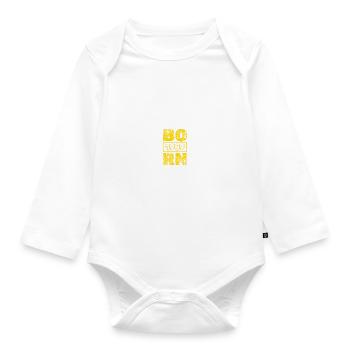 Born 1989 - Organic Longsleeve Baby Bodysuit - white - Front