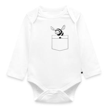 Abeille dans le sac - Body Bébé bio manches longues - blanc - Devant