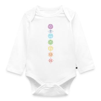 Chakras - Body Bébé bio manches longues - blanc - Devant