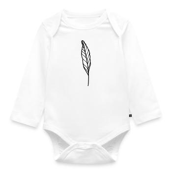 leaf - Organic Longsleeve Baby Bodysuit - white - Front
