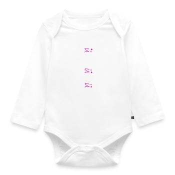 Glücksglühwürmchen - Schrift weiß Frauen Kinder - Baby Bio-Langarm-Body - Weiß - Vorne
