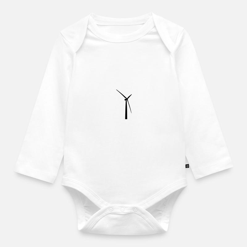 windmill - Organic Longsleeve Baby Bodysuit - white