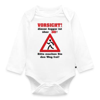 BD - Jogger über 30 Jahre - bitte machen Sie den - Baby Bio-Langarm-Body - Weiß - Vorne