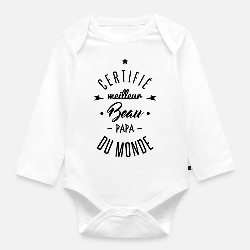 meilleur beau papa - Body Bébé bio manches longues - blanc