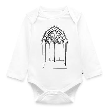 Kirche Fenster - Baby Bio-Langarm-Body - Weiß - Vorne