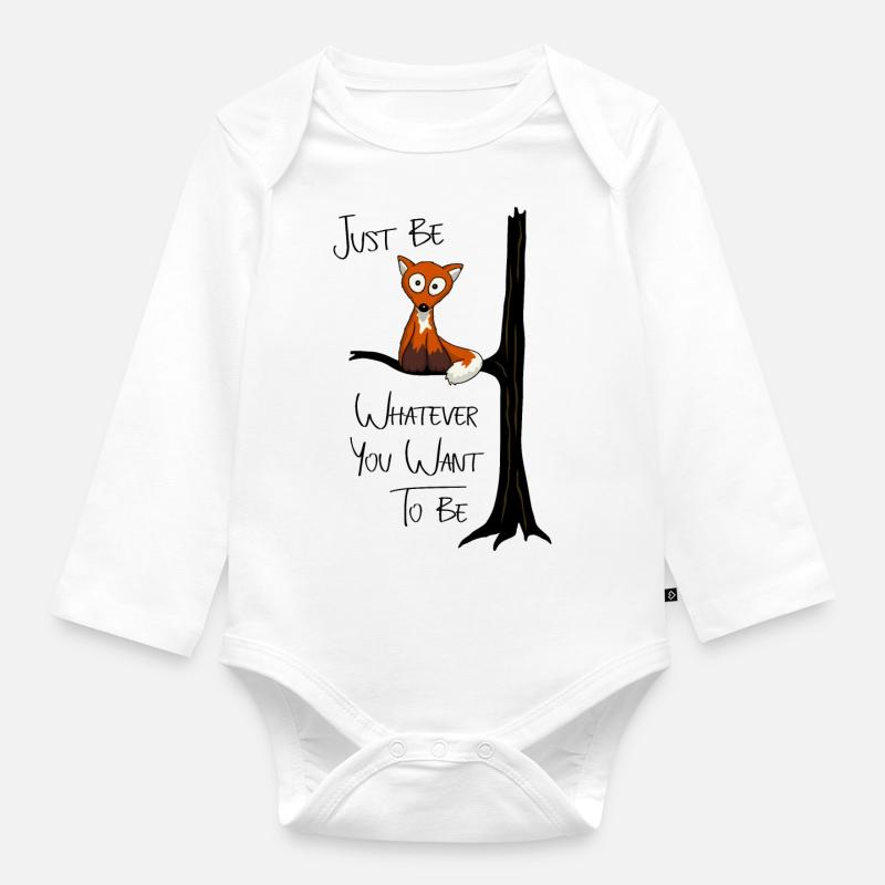 kleiner Fuchs wie Eule sei du selbst cool Geschenk - Baby Bio-Langarm-Body - Weiß