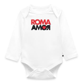 Rome love - Organic Longsleeve Baby Bodysuit - white - Front
