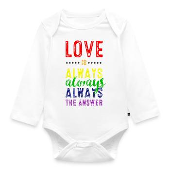 L'amour est toujours la réponse! - Body Bébé bio manches longues - blanc - Devant