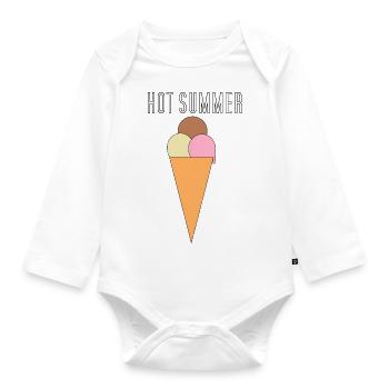 Hot summer - Organic Longsleeve Baby Bodysuit - white - Front