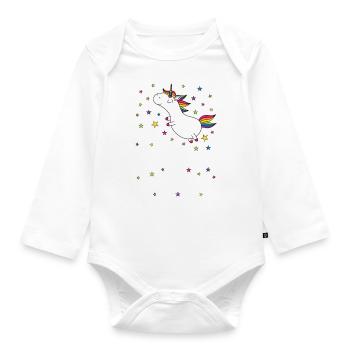 Licorne Né pour scintiller les œuvres - Body Bébé bio manches longues - blanc - Devant