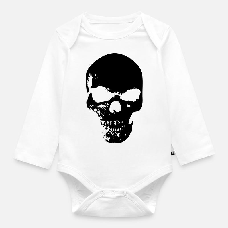 Collection de crânes - Body Bébé bio manches longues - blanc