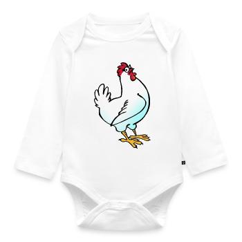Hen - Organic Longsleeve Baby Bodysuit - white - Front