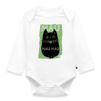 MAU MAU MAU - cat lover animal love cute pet - Body Bébé bio manches longues - blanc - Devant