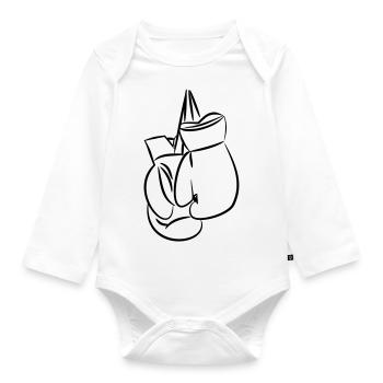 boxhandschuhe - Baby Bio-Langarm-Body - Weiß - Vorne