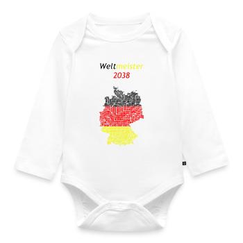 Weltmeister 2038 - Baby Bio-Langarm-Body - Weiß - Vorne