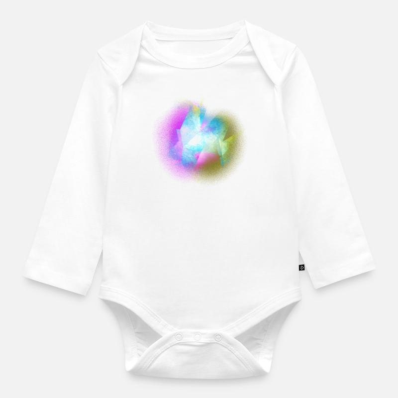 Space Explosion - Baby Bio-Langarm-Body - Weiß