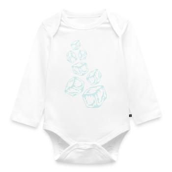Ice Cubes Design - Baby Bio-Langarm-Body - Weiß - Vorne
