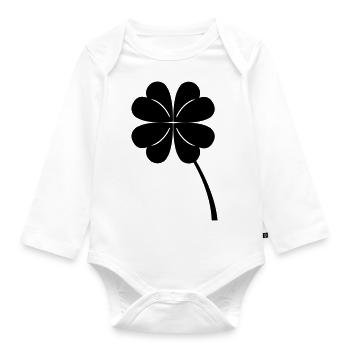 fourleaf_clover - Baby Bio-Langarm-Body - Weiß - Vorne