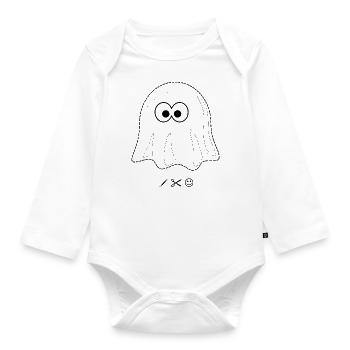 Gespenst - Baby Bio-Langarm-Body - Weiß - Vorne