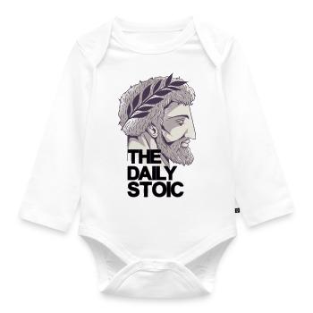 Marcus Aurelius | The daily stoic - Organic Longsleeve Baby Bodysuit - white - Front