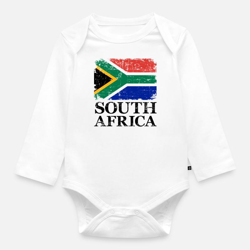Südafrika - Baby Bio-Langarm-Body - Weiß