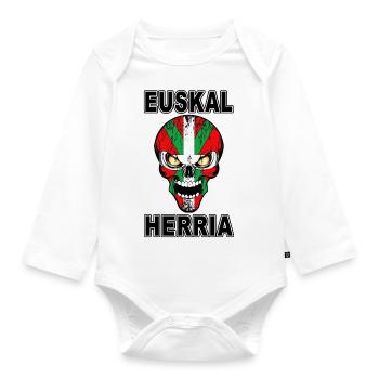 Euskal Herria - Pays Basque 72 - Body Bébé bio manches longues - blanc - Devant