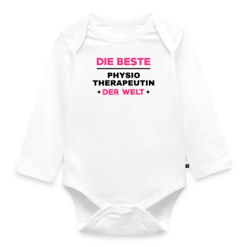 Krankengymnast / Krankengymnastin / Physio / - Baby Bio-Langarm-Body - Weiß - Vorne