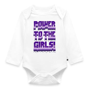 Power to the Girls - Organic Longsleeve Baby Bodysuit - white - Front