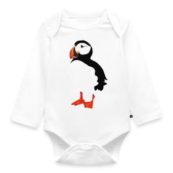 Puffin Solo - Organic Longsleeve Baby Bodysuit - white - Front