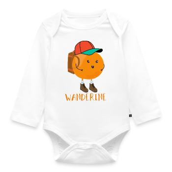 Wanderine - lustige Frucht zweideutig - Baby Bio-Langarm-Body - Weiß - Vorne