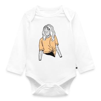 Beautiful girl - Organic Longsleeve Baby Bodysuit - white - Front