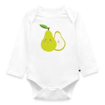 pear - Organic Longsleeve Baby Bodysuit - white - Front