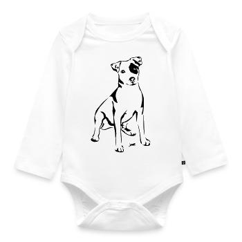 Jack Russell - Organic Longsleeve Baby Bodysuit - white - Front
