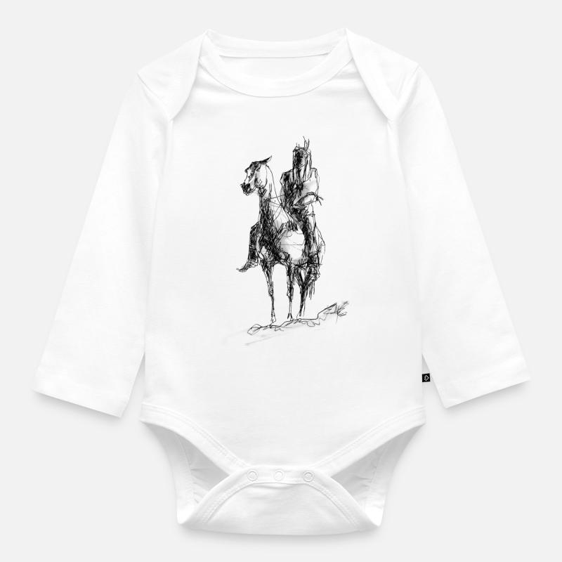 L'indien - Body Bébé bio manches longues - blanc