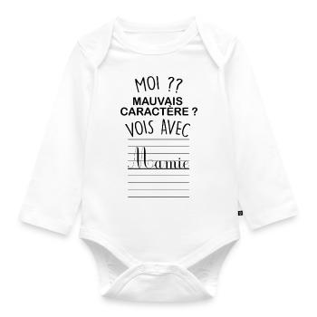 Bébé et Mamie le même caractère ;-) - Body Bébé bio manches longues - blanc - Devant