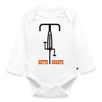 Chain right - Organic Longsleeve Baby Bodysuit - white - Front