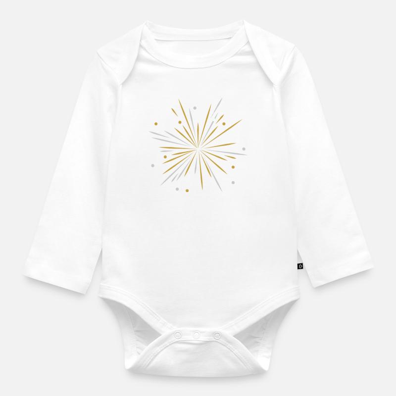 Fireworks - Organic Longsleeve Baby Bodysuit - white