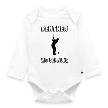 Golfen Golfer Golf Rentner Opa lustiger Spruch - Baby Bio-Langarm-Body - Weiß - Vorne
