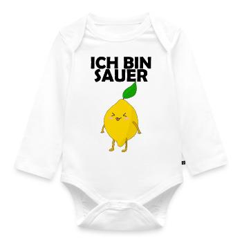Zitrone ich bin sauer - Baby Bio-Langarm-Body - Weiß - Vorne
